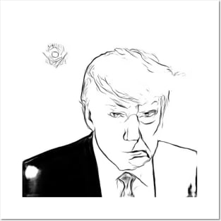 Donald Trump Mugshot (pen sketch) Posters and Art